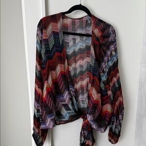 Anthropologie Multicolor Chevron Blouse